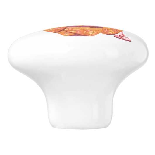 Ume Kokeshi Doll - Japanisch Peach Geisha Girl Keramikknauf (Seitenansicht)