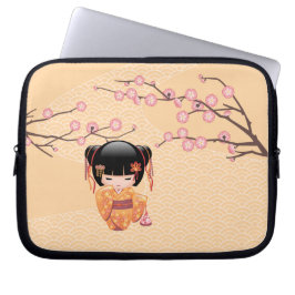 Ume Kokeshi Doll - Japanisch Peach Geisha Girl Laptopschutzhülle