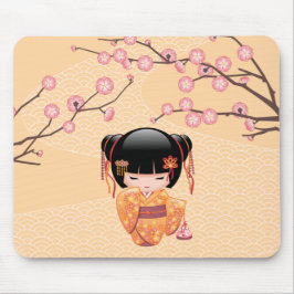 Ume Kokeshi Doll - Japanisch Peach Geisha Girl Mousepad
