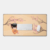 Ume Kokeshi Doll - Japanisch Peach Geisha Girl Schreibtischunterlage (Tastatur & Maus)
