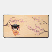 Ume Kokeshi Doll - Japanisch Peach Geisha Girl Schreibtischunterlage (Vorderseite)