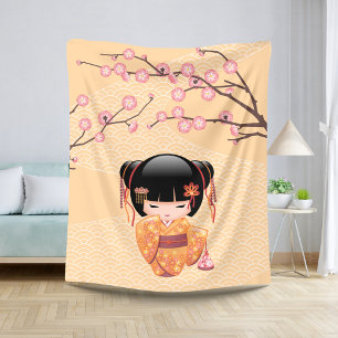 Ume Kokeshi Doll - Japanisch Peach Geisha Girl Sherpadecke