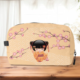 Ume Kokeshi Doll - Japanisch Peach Geisha Girl Waschbeutel