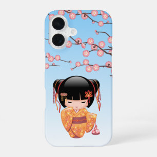 Ume Kokeshi Puppe - Japanisches Geisha-Mädchen Bla iPhone 16 Hülle