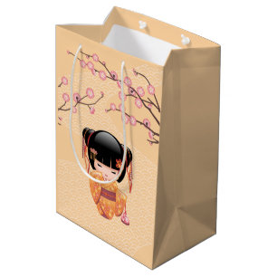 Ume Kokeshi Puppe - Japanisches Geisha-Mädchen Gel Mittlere Geschenktüte