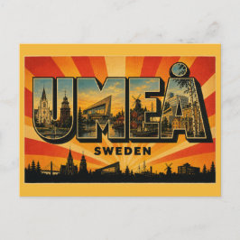 Umeå Schweden Kultur Fluss Stadt Postkarte