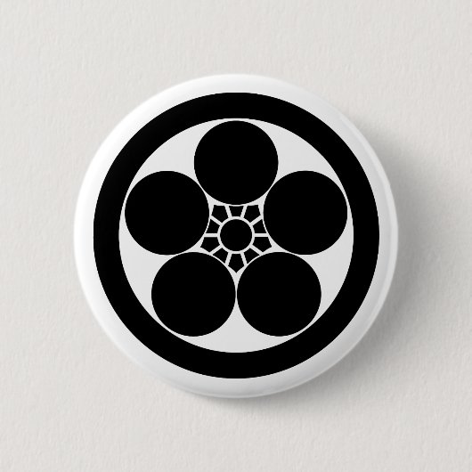Umebachi-Stil-Pfirsichblüte im Kreis Button (Vorderseite)