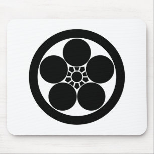 Umebachi-Stil-Pfirsichblüte im Kreis Mousepad