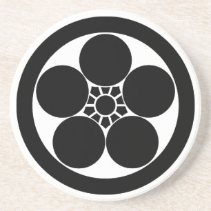 Umebachi-style plum blossom in circle sandstein untersetzer