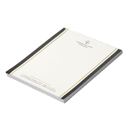 Umfang der Anwaltskanzlei der Justiz beruflich Notizblock (Rotiert)