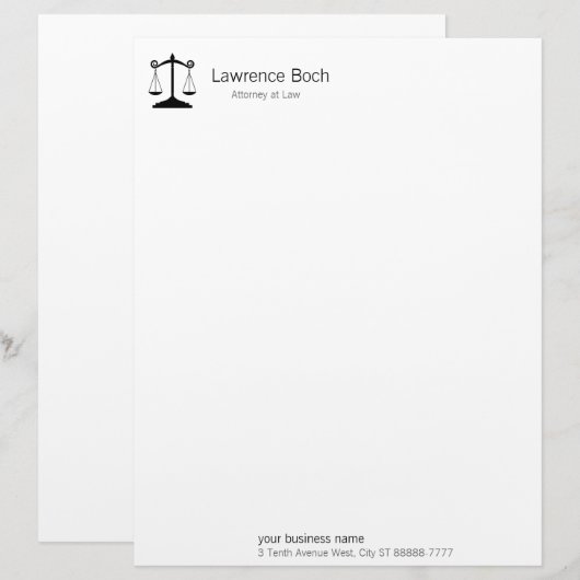 Umfang der Justiz (Gesetz) Briefkopf (Vorne/Hinten)