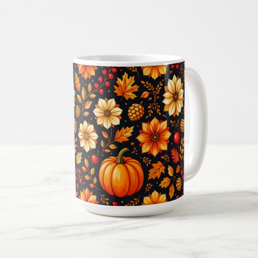 Umfang des Erntedanks im Herbst Kaffeetasse (VorderseiteRechts)