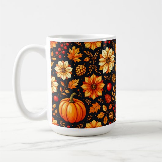 Umfang des Erntedanks im Herbst Kaffeetasse (Links)