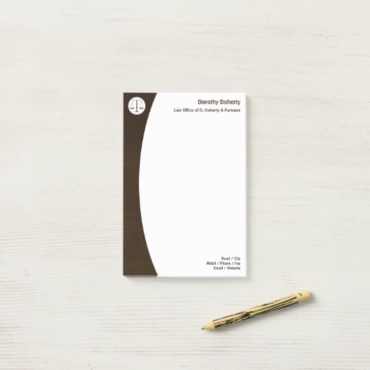 Umfang des Justizwesens Post-it Klebezettel (Auf Schreibtisch)