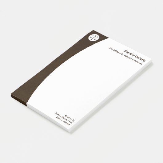 Umfang des Justizwesens Post-it Klebezettel (angewinkelt)