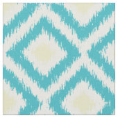 Umfangs-Aqua-Gelb Ikat Diamant-Muster Stoff (Nahaufnahme)