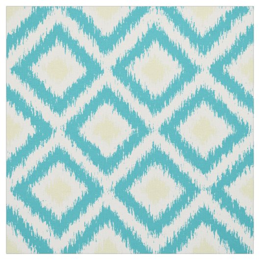Umfangs-Aqua-Gelb Ikat Diamant-Muster Stoff (Muster)