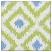 Umfangs-grünes und blaues Ikat Diamant-Muster Stoff (Nahaufnahme)