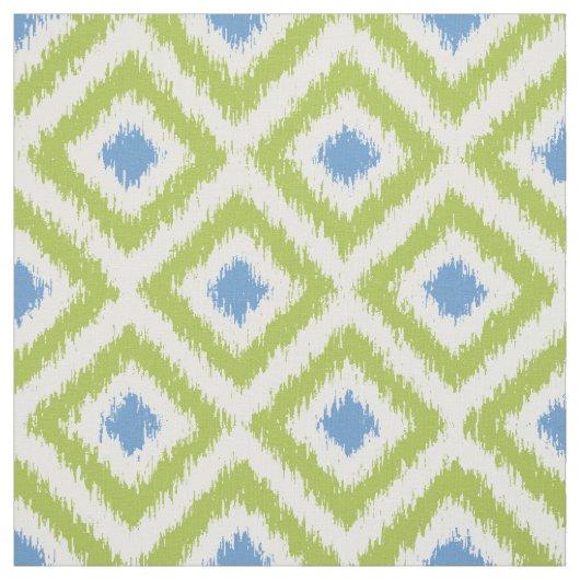 Umfangs-grünes und blaues Ikat Diamant-Muster Stoff (Muster)