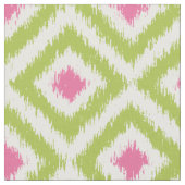 Umfangs-grünes und rosa Ikat Diamant-Muster Stoff (Nahaufnahme)
