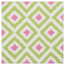 Umfangs-grünes und rosa Ikat Diamant-Muster Stoff