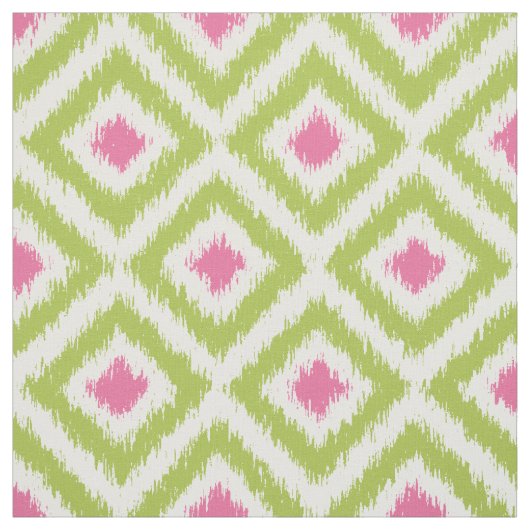 Umfangs-grünes und rosa Ikat Diamant-Muster Stoff (Muster)