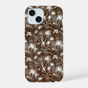 Umfasse Vintage-Eleganz: Weiße Palmen iPhone 15 Hülle