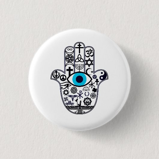 Umfassen der ganzer Basis Hamsa Hand Button (Vorderseite)