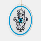 Umfassen der ganzer Basis Hamsa Hand Keramik Ornament (Rechts)