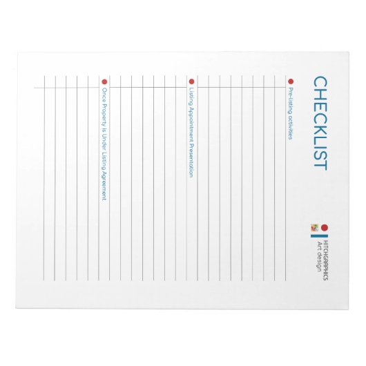 Umfassende Designer-Checkliste: Streamline Notizblock (Vorderseite)