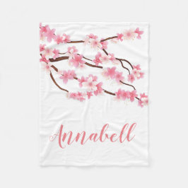 Umfassende Frühlings-Blumen-personalisierter Name Fleecedecke