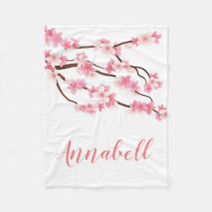 Umfassende Frühlings-Blumen-personalisierter Name Fleecedecke
