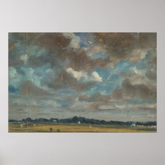 Umfassende Landschaft mit grauen Wolken Poster (Vorne)