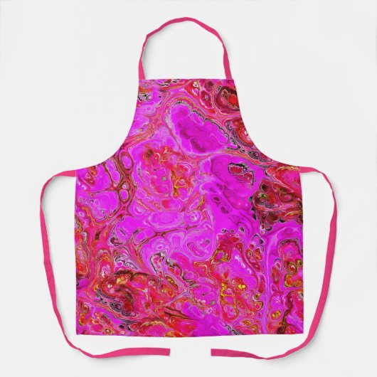Umfassende Print-Schürze in Pink und Magenta Swirl Schürze (Vorderseite)