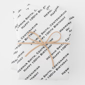 Umfassender Ausdruck des Meldungsmusters - Schwarz Geschenkpapier Set (Beispiel)