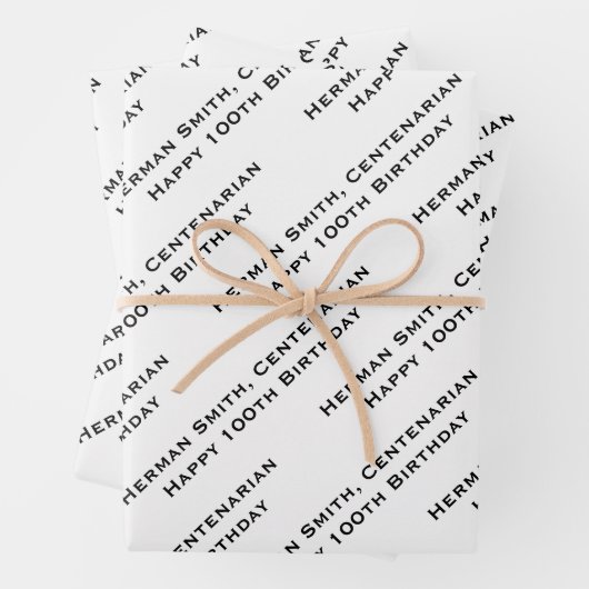 Umfassender Ausdruck des Meldungsmusters - Schwarz Geschenkpapier Set (Beispiel)