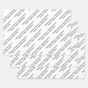 Umfassender Ausdruck des Meldungsmusters - Schwarz Geschenkpapier Set