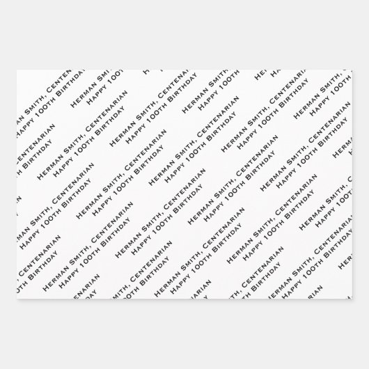 Umfassender Ausdruck des Meldungsmusters - Schwarz Geschenkpapier Set (Vorderseite 3)