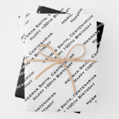 Umfassender Ausdruck des Meldungsmusters - Schwarz Geschenkpapier Set (Beispiel)