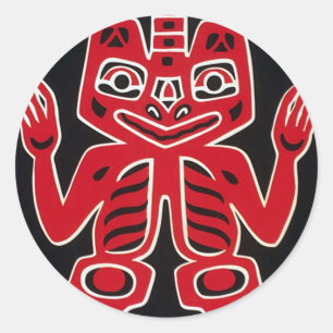 Umfassender Entwurf des Haida ~ Alaska Runder Aufkleber