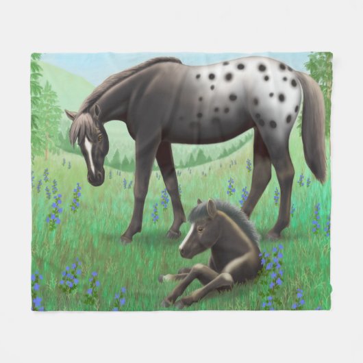 Umfassendes Appaloosa-Pferd und Fleecedecke (Vorderseite (Horizontal))