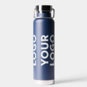 Umfassendes Logo-Muster auf blau Trinkflasche (Rückseite)