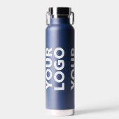 Umfassendes Logo-Muster auf blau Trinkflasche (Vorne)