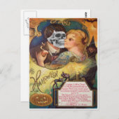 Umfassung Tod (Vintage Halloween-Karte) Postkarte (Vorne/Hinten)