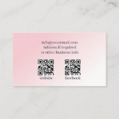 Umformungen der Bridal-Kleidung mit QR-Code rosa Visitenkarte (Rückseite)