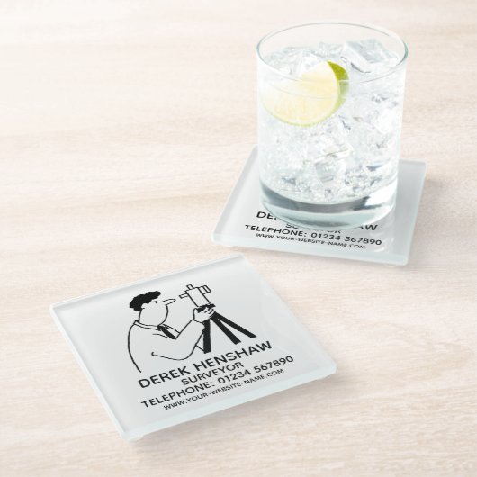 Umfrage und Umfrage Glasuntersetzer (Schrägansicht)