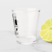 Umfrage warnt Herrn Pig vor seinem Strohhaus. Schnapsglas (Rechts)