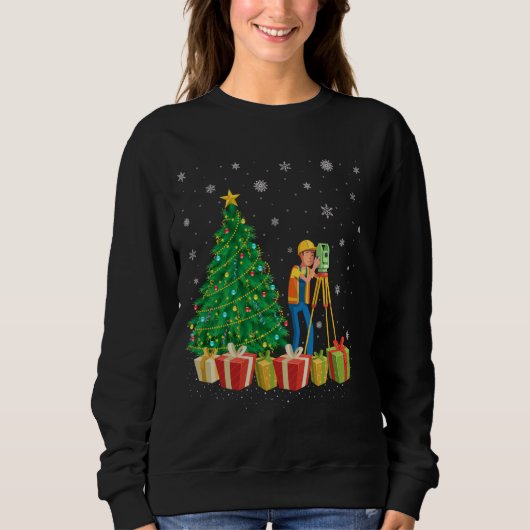 Umfrage Xmas Tree Lighting Weihnachtsmannmütze Sur Sweatshirt (Vorderseite)
