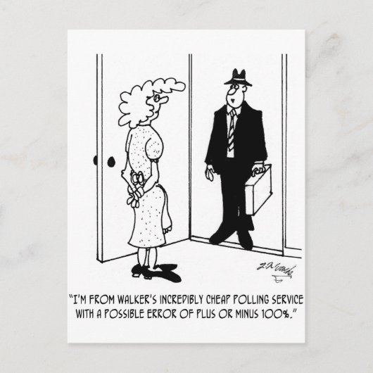 Umfragen mit möglichem Fehler von Plus oder Minus Postkarte (Vorderseite)