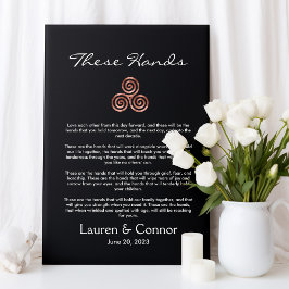 Umgang mit Spiral Celtic Knot Irish Wedding Vows Leinwanddruck